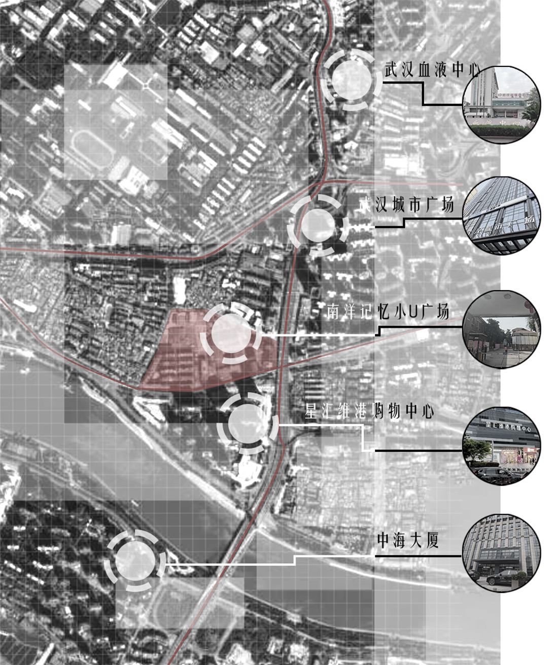 原址区位调研：卫星影像与周边地标